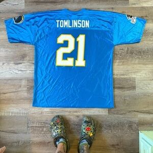 Vintage San Diego Chargers Ladainian Tomlinson blue yellow jersey Men XXL 2XL